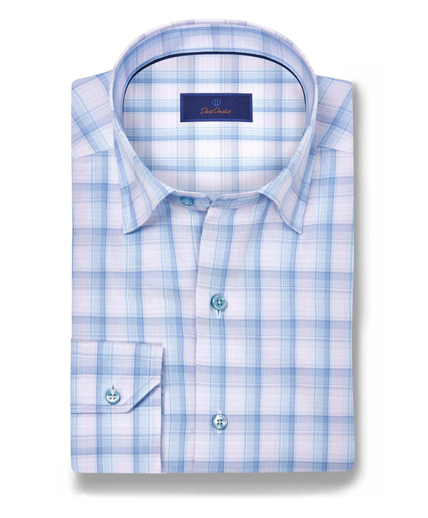 CHBD12829467 | Blue & Pink Twill Check Sport Shirt