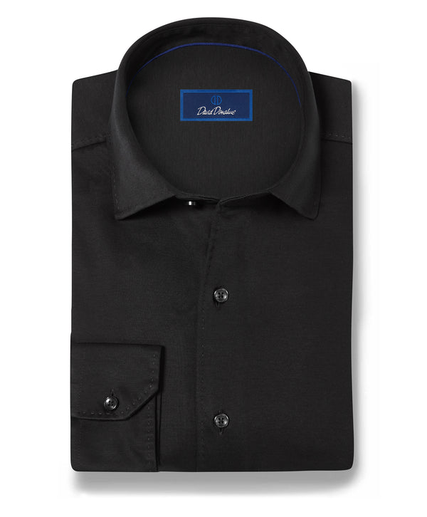 CMSK12150002 | Black Solid Knit Sport Shirt