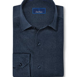 CMSK13105412 | Navy Solid Texture Knit Sport Shirt