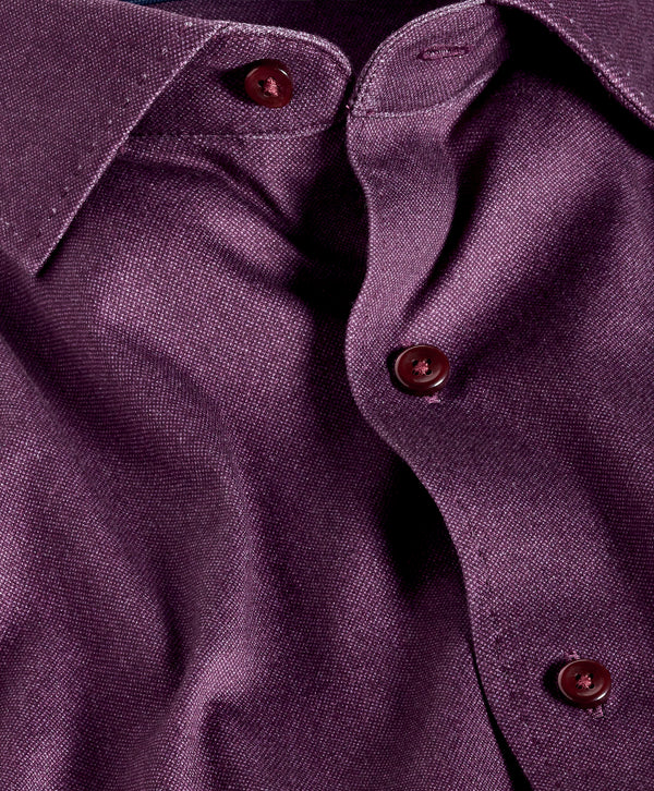 CMSK13105606 | Cabernet Solid Texture Knit Sport Shirt