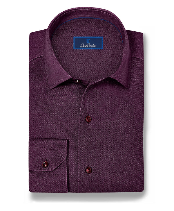 CMSK13105606 | Cabernet Solid Texture Knit Sport Shirt