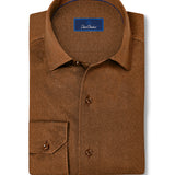 CMSK13105807 | Rust Solid Texture Knit Sport Shirt