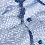 CMSK13213475 | Sky & White Neat Knit Sport Shirt