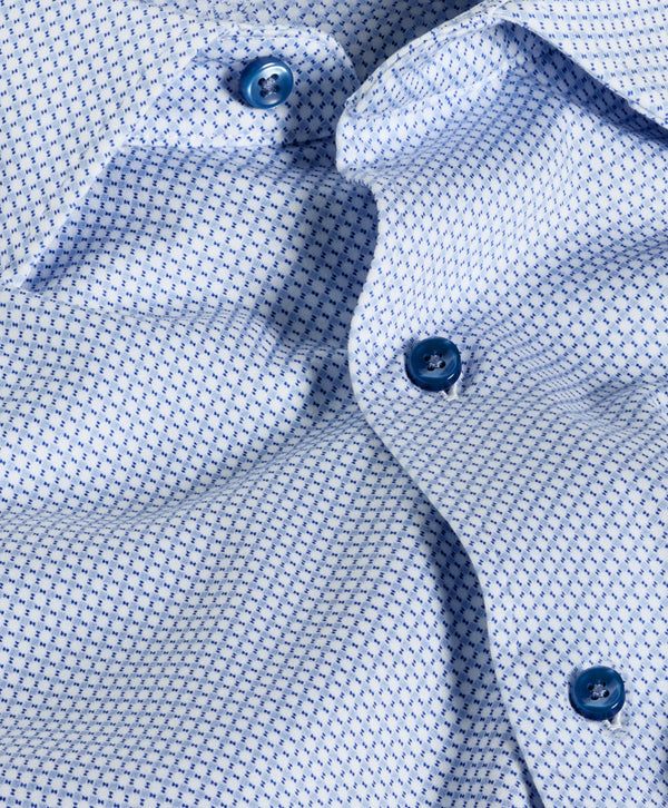 CMSK13213475 | Sky & White Neat Knit Sport Shirt