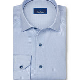CMSK13213475 | Sky & White Neat Knit Sport Shirt