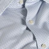 CMSK13214135 | White & Blue Neat Knit Sport Shirt