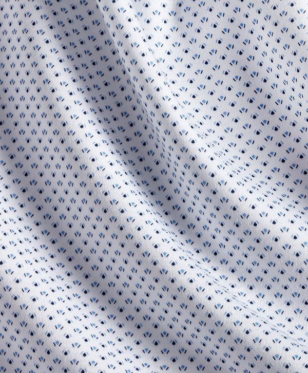 CMSK13214135 | White & Blue Neat Knit Sport Shirt