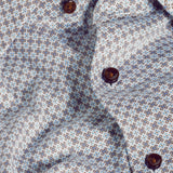 CMSK13609102 | White & Chocolate Geometric Knit Sport Shirt