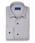 CMSK13609102 | White & Chocolate Geometric Knit Sport Shirt