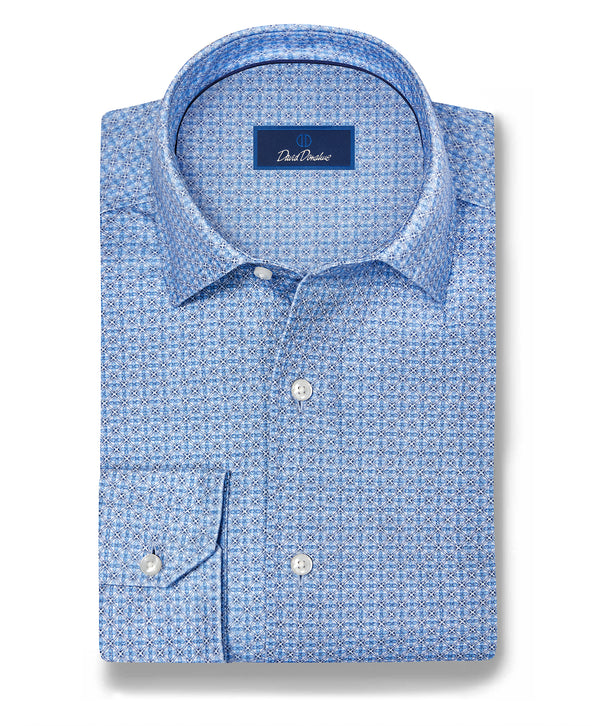CMSK13610454 | Sky Geometric Knit Sport Shirt