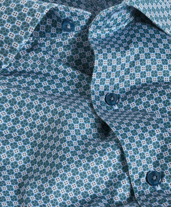 CMSK13611313 | Hunter & Multi Geometric Knit Sport Shirt