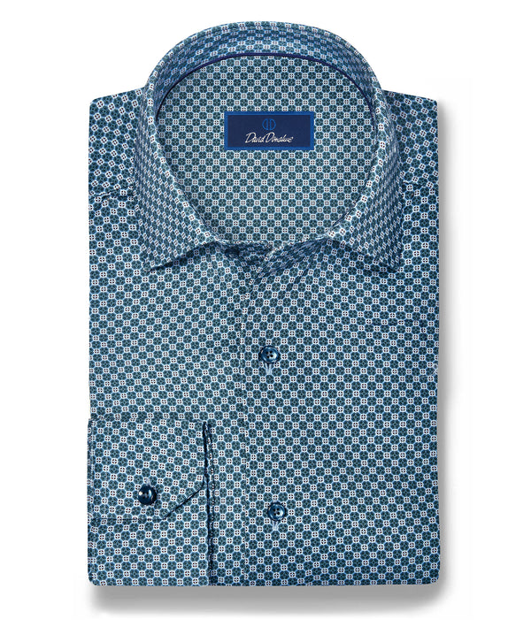 CMSK13611313 | Hunter & Multi Geometric Knit Sport Shirt