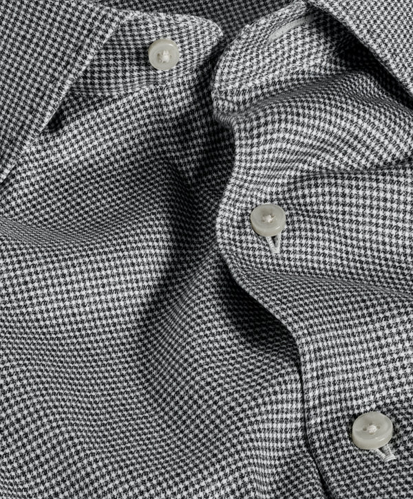 CMSK13829016 | Charcoal & White Check Knit Sport Shirt