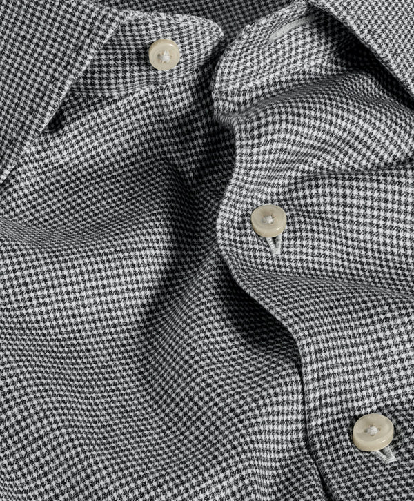 CMSK13829016 | Charcoal & White Check Knit Sport Shirt