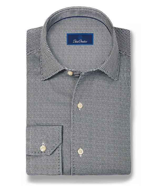 CMSK13829016 | Charcoal & White Check Knit Sport Shirt