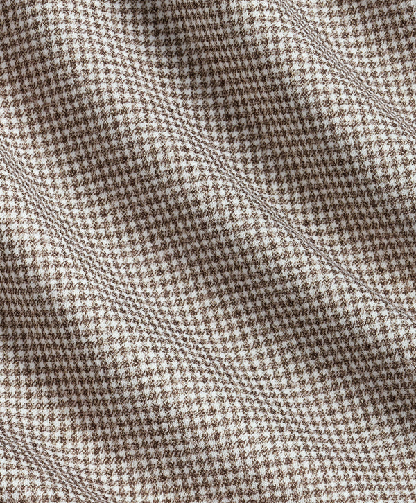CMSK13829297 | Chocolate & White Check Knit Sport Shirt