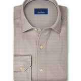 CMSK13829297 | Chocolate & White Check Knit Sport Shirt