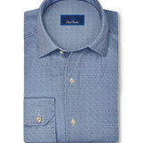 CMSK13829407 | Navy & White Check Knit Sport Shirt