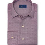 CMSK13829613 | Merlot & White Check Knit Sport Shirt