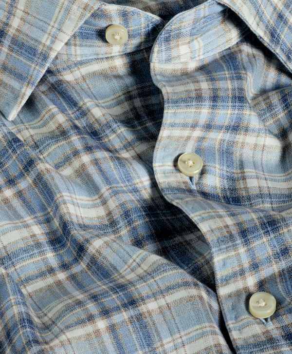 CMSK13830296 | Dune & Blue Plaid Knit Sport Shirt