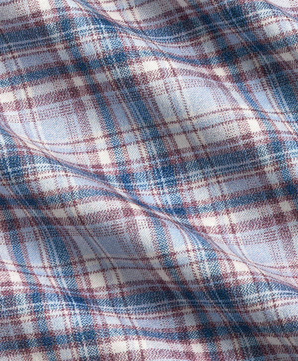 CMSK13830621 | Merlot & Blue Plaid Knit Sport Shirt
