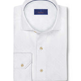 CMSW12014110 | White Geometric Jacquard Sport Shirt
