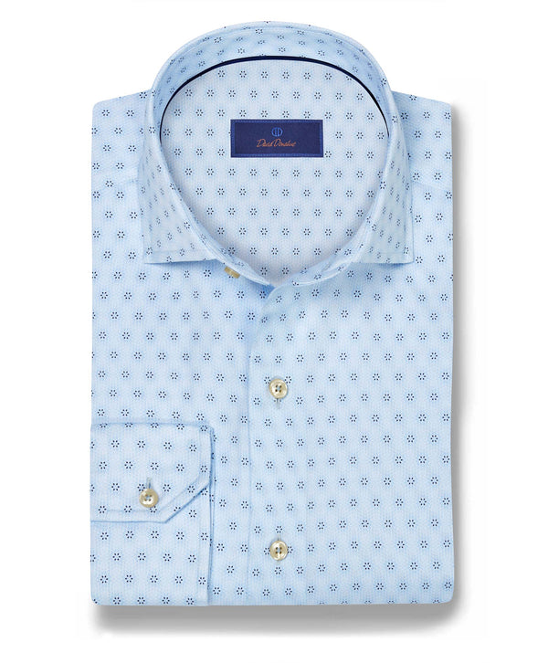 CMSW12211456 | Sky & Navy Geometric Print Sport Shirt