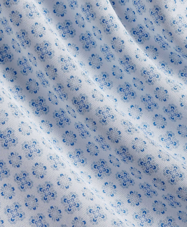 CMSW12213136 | White & Sky Neat Print Sport Shirt