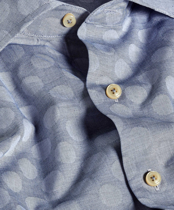 CMSW12300476 | Denim Jacquard Dot Sport Shirt