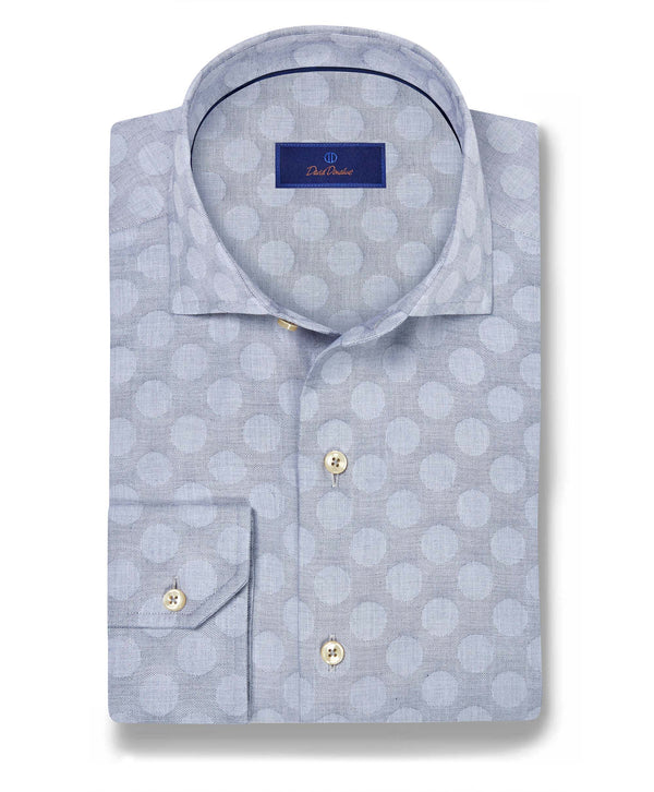 CMSW12300476 | Denim Jacquard Dot Sport Shirt