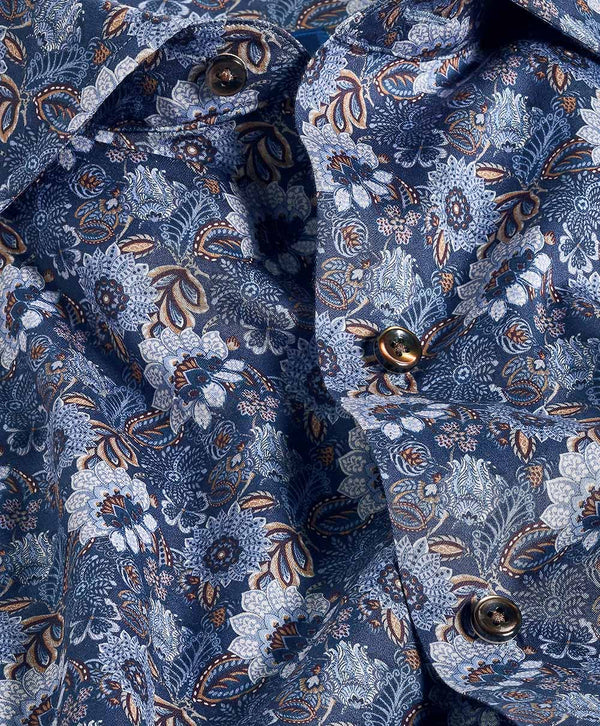 CMSW12402419 | Navy Floral Print Sport Shirt