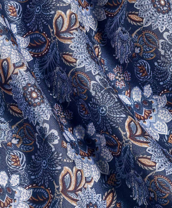 CMSW12402419 | Navy Floral Print Sport Shirt