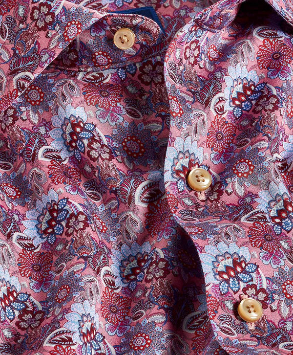 CMSW12402656 | Pink Floral Print Sport Shirt