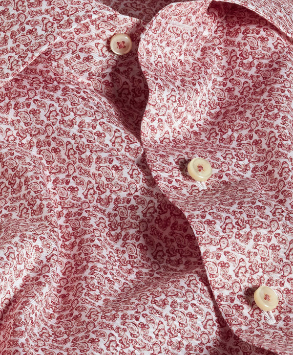 CMSW12503160 | Red Micro Paisley Sport Shirt