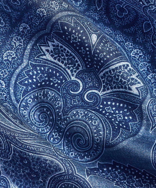 CMSW12504412 | Navy Paisley Print Sport Shirt