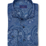CMSW12504412 | Navy Paisley Print Sport Shirt