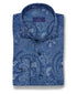 CMSW12504412 | Navy Paisley Print Sport Shirt