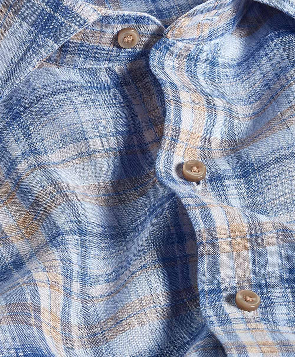 CMSW12826478 | Blue & Dune Linen Check Sport Shirt