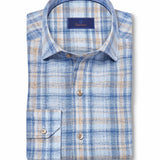 CMSW12826478 | Blue & Dune Linen Check Sport Shirt