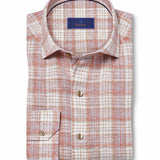 CMSW12828699 | Red & Multi Linen Check Sport Shirt