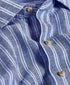 CMSW12953450 | Navy Linen Stripe Sport Shirt