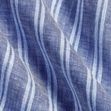 CMSW12953450 | Navy Linen Stripe Sport Shirt