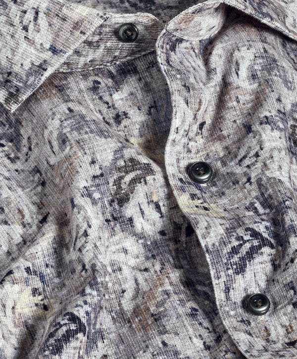 CMSW13402018 | Charcoal & Multi Botanical Corduroy Sport Shirt