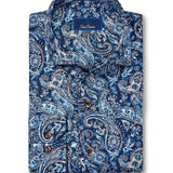 CMSW13500491 | Navy & Chocolate Paisley Sport Shirt