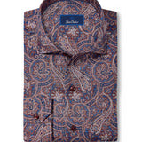 CMSW13501486 | Navy & Merlot Paisley Sport Shirt