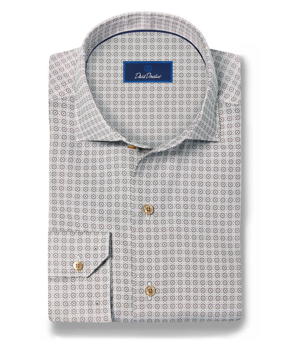 CMSW13607314 | Olive Geometric Sport Shirt