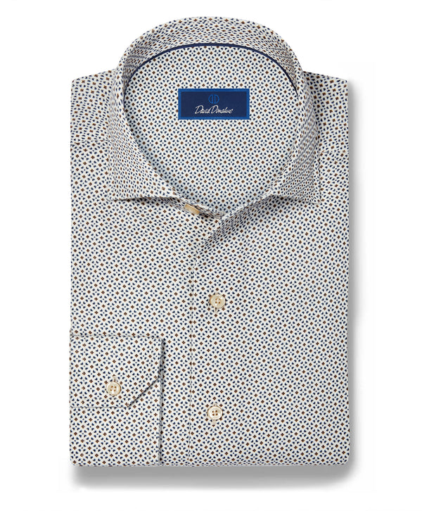 CMSW13608236 | Dune & Navy Geometric Corduroy Sport Shirt