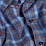 CMSW13825491 | Navy & Chocolate Check Sport Shirt