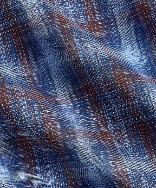 CMSW13825491 | Navy & Chocolate Check Sport Shirt