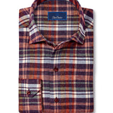 CMSW13827607 | Merlot & Multi Brushed Plaid Sport Shirt